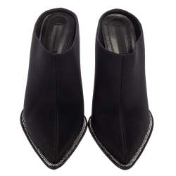 Pre Owned حذاء سلايد أليكساندر وانغ ايري ديامانت نايلون أسود مقاس 38