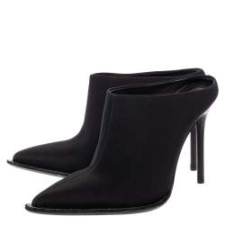 Pre Owned حذاء سلايد أليكساندر وانغ ايري ديامانت نايلون أسود مقاس 38