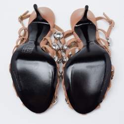 Alexander Wang Beige Studded Leather Sadie Slingback Sandals Size 40