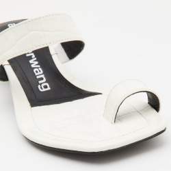 Alexander Wang White Croc Embossed Leather Ellis Sandals Size 37