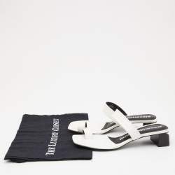 Alexander Wang White Croc Embossed Leather Ellis Sandals Size 37