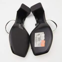 Alexander Wang White Croc Embossed Leather Ellis Sandals Size 37