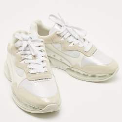 Alexander Wang Grey/White Leather and Suede Stadium Sneakers Size 40