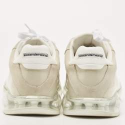 Alexander Wang Grey/White Leather and Suede Stadium Sneakers Size 40