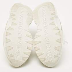Alexander Wang Grey/White Leather and Suede Stadium Sneakers Size 40