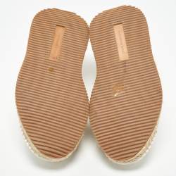 Alexander Wang Off White Knit Fabric Dylan Espadrille Flats Size 40