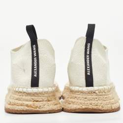 Alexander Wang Off White Knit Fabric Dylan Espadrille Flats Size 40