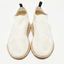 Alexander Wang Off White Knit Fabric Dylan Espadrille Flats Size 40