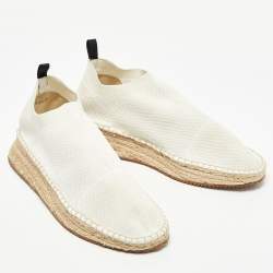 Alexander Wang Off White Knit Fabric Dylan Espadrille Flats Size 40