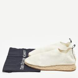 Alexander Wang Off White Knit Fabric Dylan Espadrille Flats Size 40