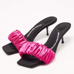 Alexander Wang Pink Satin Slides Size 37  