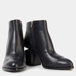 Pre Owned Alexander Wang Black Leather Ankle Boots 40