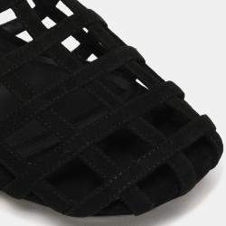 Pre Owned Alexander Wang Black Suede Flat Mules Size 36.5