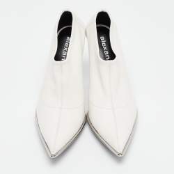 Alexander Wang White Leather Cara Booties Size 39.5