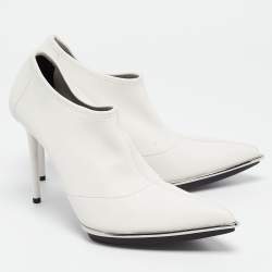 Alexander Wang White Leather Cara Booties Size 39.5