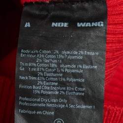 Pre Owned Alexander Wang Red Rib Knit Studded Bodycon Dress M