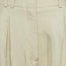 Pre Owned Alexander Wang Beige Gabardine Buckle Detail Trousers M