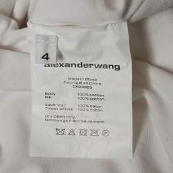 Alexander Wang White Jersey Draped Asymmetric Mini Dress S