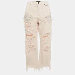 Denim X Alexander Wang Pink Distressed Denim Rival Jeans M Waist 34"