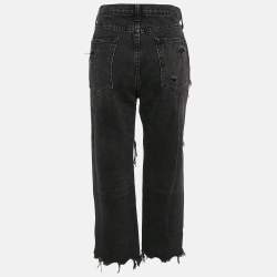 Denim X Alexander Wang Black Distressed Denim Rival Jeans M Waist 30"