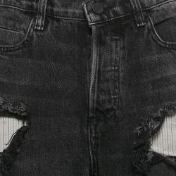 Denim X Alexander Wang Black Distressed Denim Rival Jeans M Waist 30"