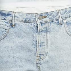 Pre Owned Alexander Wang Blue Denim Waist Detail Straight Leg Jeans S Waist 27"