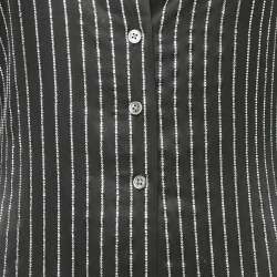 Alexander Wang  Black Embellished Striped Silk Satin Shirt S
