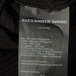 Alexander Wang Black Sheer Overlay Knit Top M