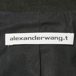 Pre Owned Alexander Wang Black Cotton Lapel Collar Cropped Jacket S