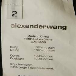 Pre Owned Alexander Wang Black Cotton Lapel Collar Cropped Jacket S