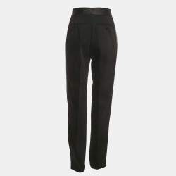 Pre Owned Alexander Wang Black Cotton Side Trim Pleated Trouser S