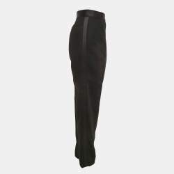 Pre Owned Alexander Wang Black Cotton Side Trim Pleated Trouser S