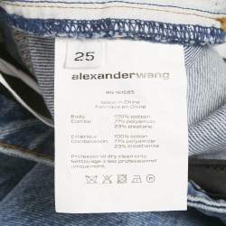 Pre Owned Alexander Wang Blue Denim Bikini Detail Straight Leg Jeans S Waist 25"