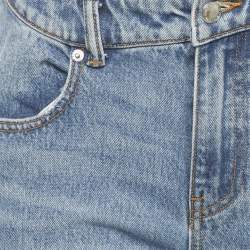 Pre Owned Alexander Wang Blue Denim Bikini Detail Straight Leg Jeans S Waist 25"