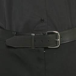 Pre Owned Alexander Wang Black Cotton Belted Hybrid Mini Shirt Dress L