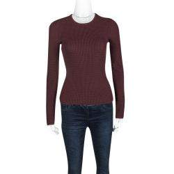 Pre Owned Alexander Wang Burgundy Textured Knit Fitted Sweater S