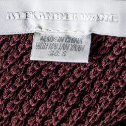 Pre Owned Alexander Wang Burgundy Textured Knit Fitted Sweater S