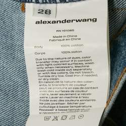 مملوكة مسبقًا Alexander Wang Blue Logo Embossed Denim Straight Leg Jeans M/Waist 29"