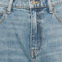 مملوكة مسبقًا Alexander Wang Blue Logo Embossed Denim Straight Leg Jeans M/Waist 29"