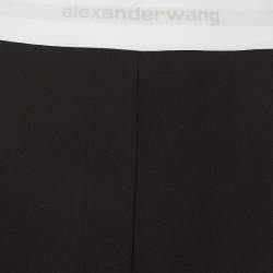 Pre Owned Alexander Wang Black Logo Band Detail Wool Trousers S