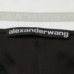 Pre Owned Alexander Wang Black Logo Band Detail Wool Trousers S