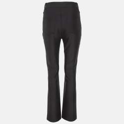 Pre Owned Alexander Wang Black Leather Wide Leg Pants S