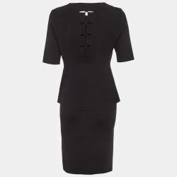 Pre Owned Alexander Wang Black Stretch Knit Lace-Up Set M/L