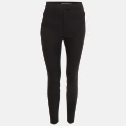 Pre Owned Alexander Wang Black Jersey Zip Detail Pants S