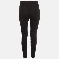 Pre Owned Alexander Wang Black Jersey Zip Detail Pants S