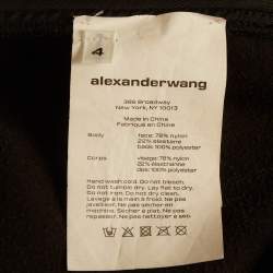 Pre Owned Alexander Wang Black Jersey Zip Detail Pants S