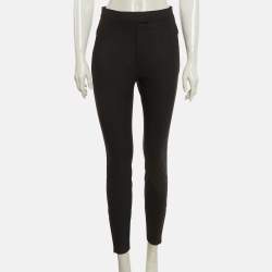 Pre Owned Alexander Wang Black Jersey Zip Detail Pants S