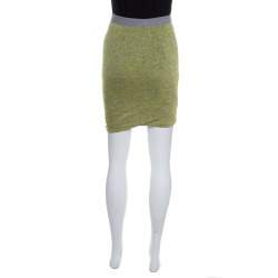 T by Alexander Wang Yellow and Grey Melange Knit Tube Skirt XS