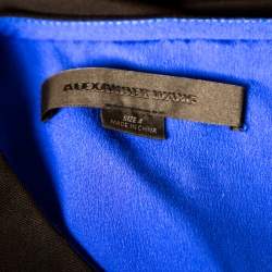 Alexander Wang Black and Blue Crepe Contrast Layered Tunic S