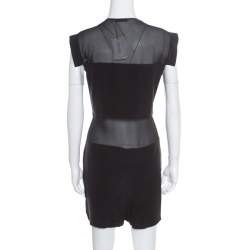 Pre Owned T By Alexander Wang Black Silk Sheer Paneled Romper M